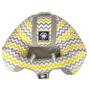 Hugaboo Infant Floor Sitting Chair Yellow Grey Chevron Snug as a Hug Support